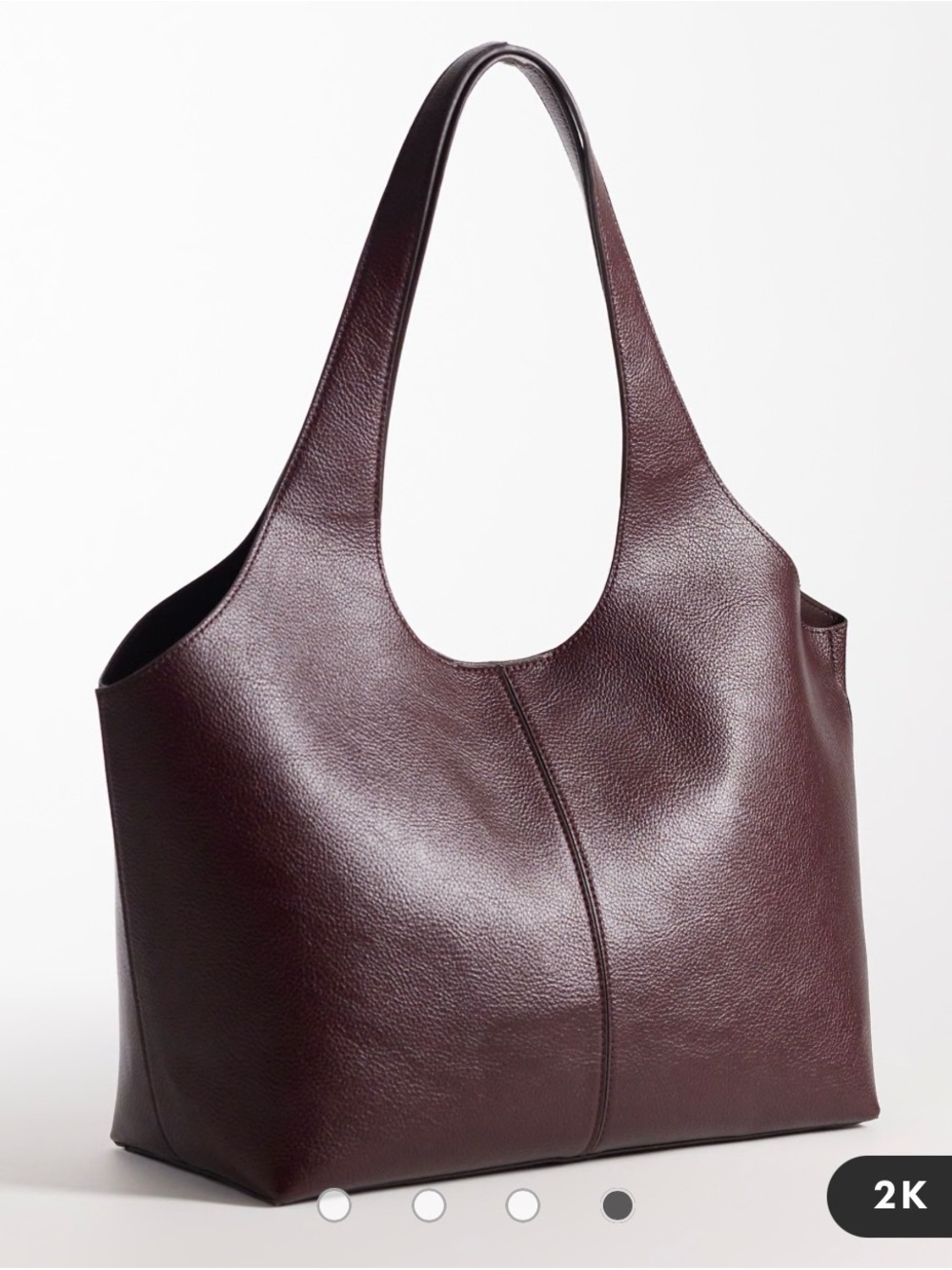 MANGO Large Faux Leatger Shopper Tote in Brown/Chocolate